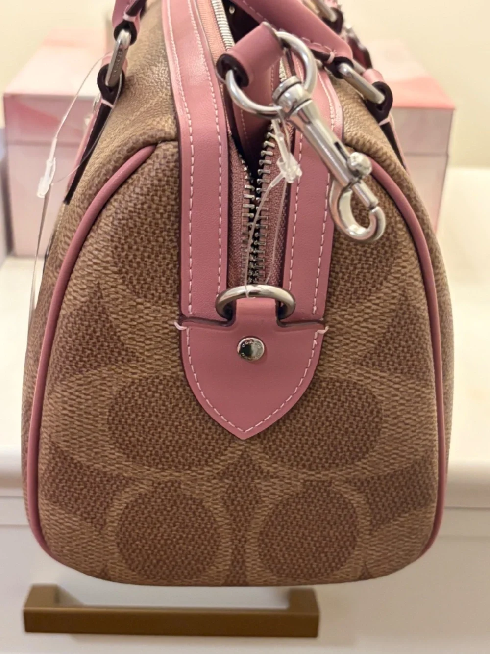 COACH Rowan Satchel Bag In Maxi Signature Canvas. - Picture 4 of 8